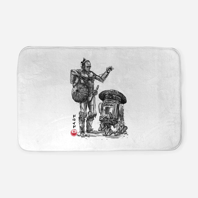 Samurai Droids Sumi-e-None-Memory Foam-Bath Mat-DrMonekers