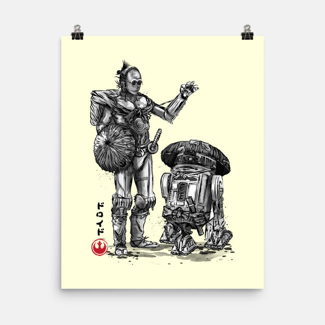 Samurai Droids Sumi-e-None-Matte-Poster-DrMonekers