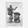 Samurai Droids Sumi-e-None-Outdoor-Rug-DrMonekers