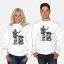 Samurai Droids Sumi-e-Unisex-Crew Neck-Sweatshirt-DrMonekers