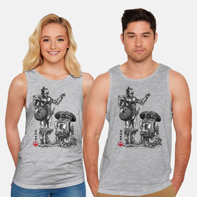 Samurai Droids Sumi-e-Unisex-Basic-Tank-DrMonekers