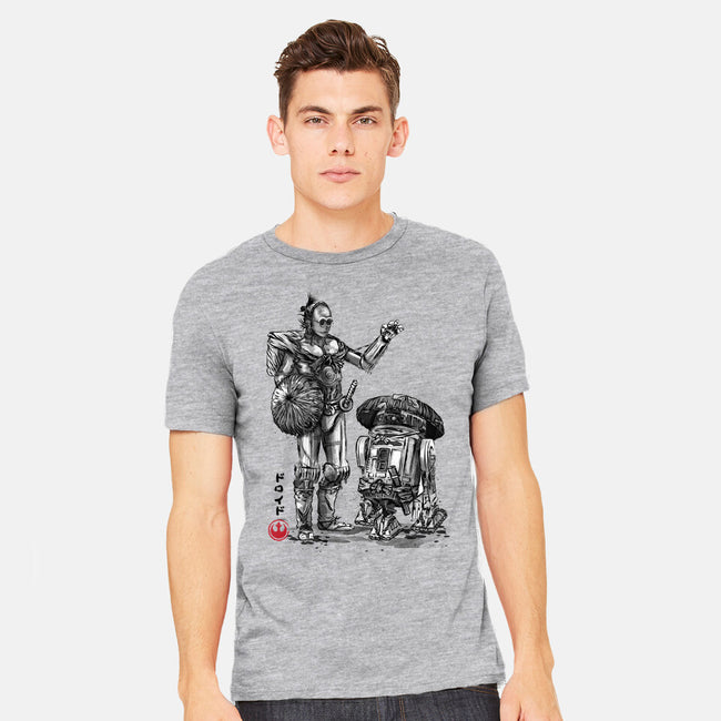 Samurai Droids Sumi-e-Mens-Heavyweight-Tee-DrMonekers