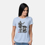 Samurai Droids Sumi-e-Womens-Basic-Tee-DrMonekers