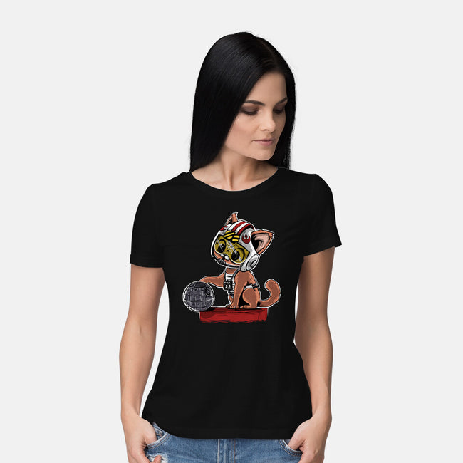 Destroying The Death Star-Womens-Basic-Tee-zascanauta