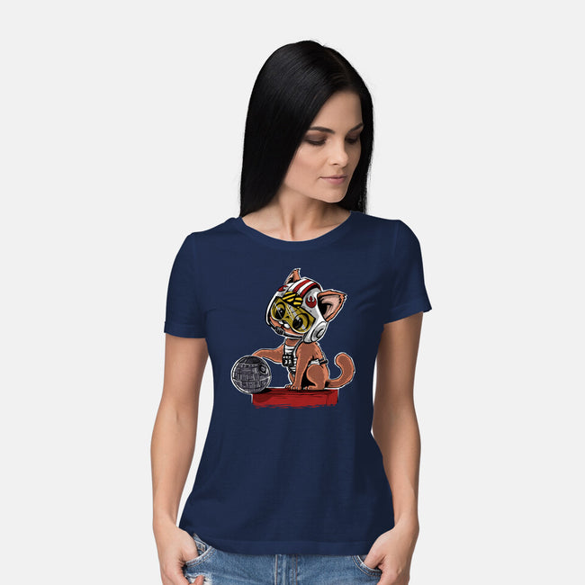 Destroying The Death Star-Womens-Basic-Tee-zascanauta