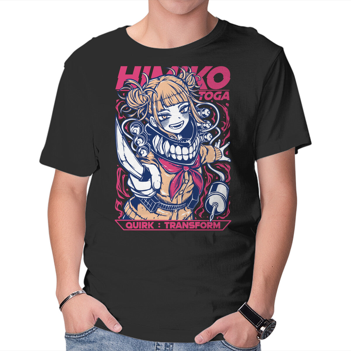 送料無料 通販 激安 Himiko Toga-Mens-Basic-Tee-Panchi Art by TeeFury Tシャツ(半袖/袖なし)