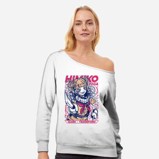 Himiko Toga-Womens-Off Shoulder-Sweatshirt-Panchi Art