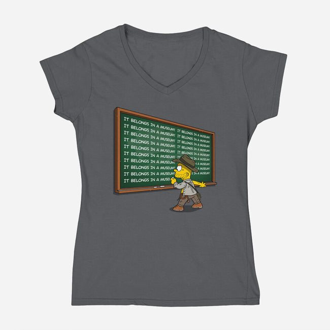 Jones Detention-Womens-V-Neck-Tee-Getsousa!