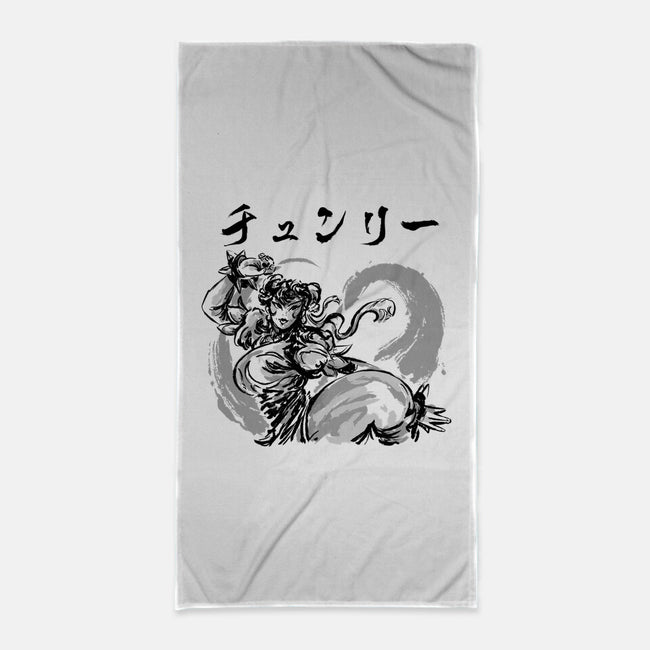 Street Fighter Sumi-e-None-Beach-Towel-demonigote