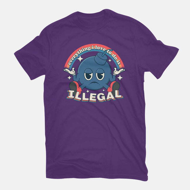 Everything I Love Is Illegal-Womens-Fitted-Tee-RoboMega