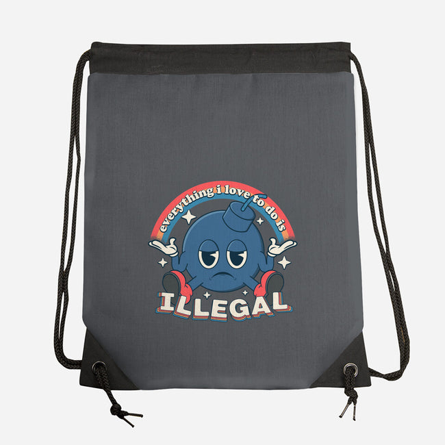 Everything I Love Is Illegal-None-Drawstring-Bag-RoboMega
