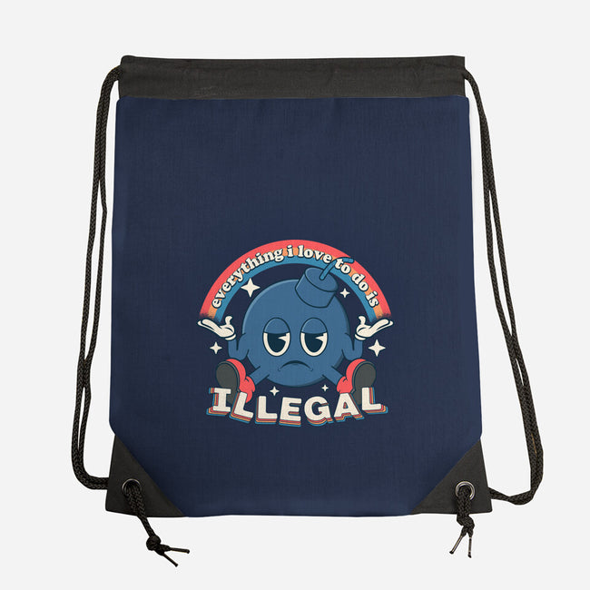 Everything I Love Is Illegal-None-Drawstring-Bag-RoboMega