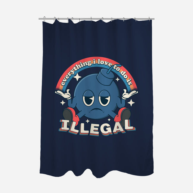 Everything I Love Is Illegal-None-Polyester-Shower Curtain-RoboMega