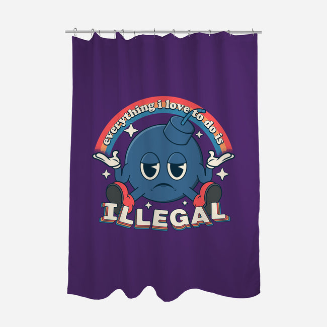 Everything I Love Is Illegal-None-Polyester-Shower Curtain-RoboMega