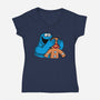 Monstrous Surprise-Womens-V-Neck-Tee-Raffiti