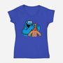 Monstrous Surprise-Womens-V-Neck-Tee-Raffiti