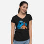 Monstrous Surprise-Womens-V-Neck-Tee-Raffiti