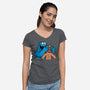 Monstrous Surprise-Womens-V-Neck-Tee-Raffiti