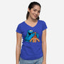 Monstrous Surprise-Womens-V-Neck-Tee-Raffiti