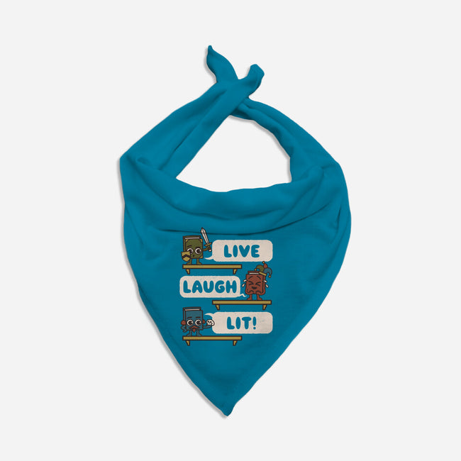 Live Laugh Lit-Cat-Bandana-Pet Collar-Weird & Punderful