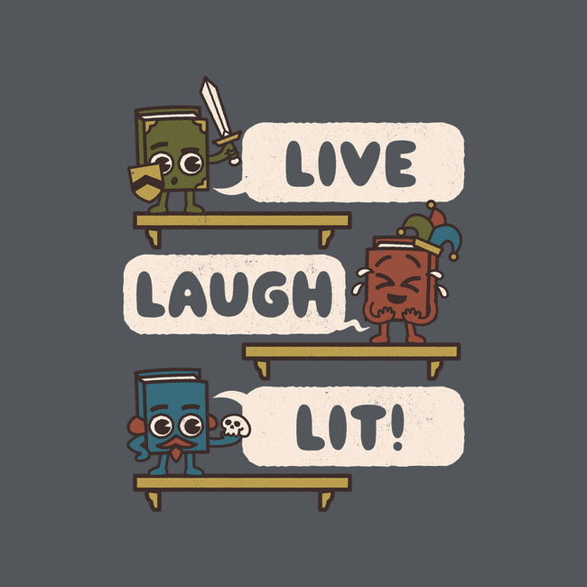 Live Laugh Lit-None-Removable Cover w Insert-Throw Pillow-Weird & Punderful