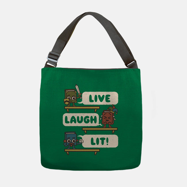 Live Laugh Lit-None-Adjustable Tote-Bag-Weird & Punderful