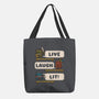 Live Laugh Lit-None-Basic Tote-Bag-Weird & Punderful