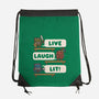 Live Laugh Lit-None-Drawstring-Bag-Weird & Punderful