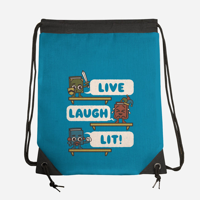 Live Laugh Lit-None-Drawstring-Bag-Weird & Punderful