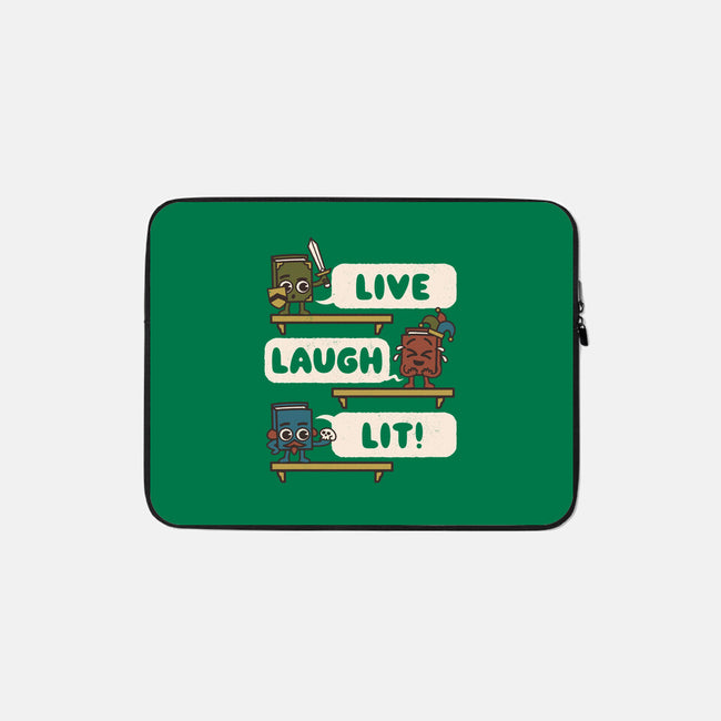 Live Laugh Lit-None-Zippered-Laptop Sleeve-Weird & Punderful
