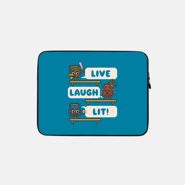 Live Laugh Lit-None-Zippered-Laptop Sleeve-Weird & Punderful