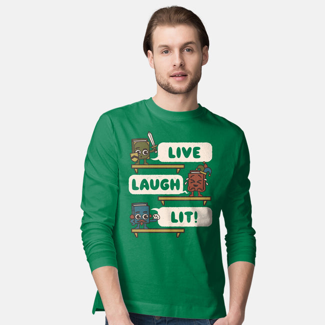 Live Laugh Lit-Mens-Long Sleeved-Tee-Weird & Punderful