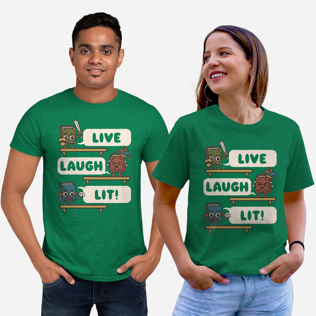 Live Laugh Lit-Unisex-Basic-Tee-Weird & Punderful