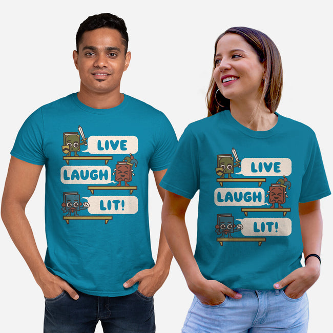 Live Laugh Lit-Unisex-Basic-Tee-Weird & Punderful