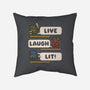 Live Laugh Lit-None-Removable Cover w Insert-Throw Pillow-Weird & Punderful