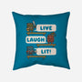 Live Laugh Lit-None-Removable Cover w Insert-Throw Pillow-Weird & Punderful