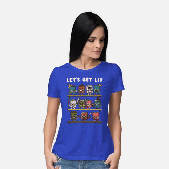 Book Lovers Get Lit-Womens-Basic-Tee-Weird & Punderful