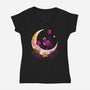 Flamoon-Womens-V-Neck-Tee-Vallina84
