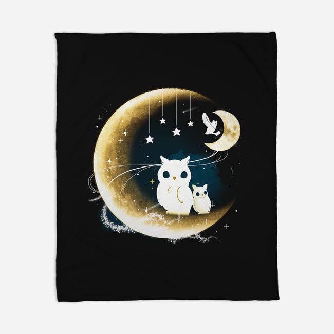 Owl Night Long-None-Fleece-Blanket-Vallina84
