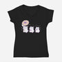Cute Hamsters With Sunflower-Womens-V-Neck-Tee-xMorfina