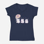 Cute Hamsters With Sunflower-Womens-V-Neck-Tee-xMorfina