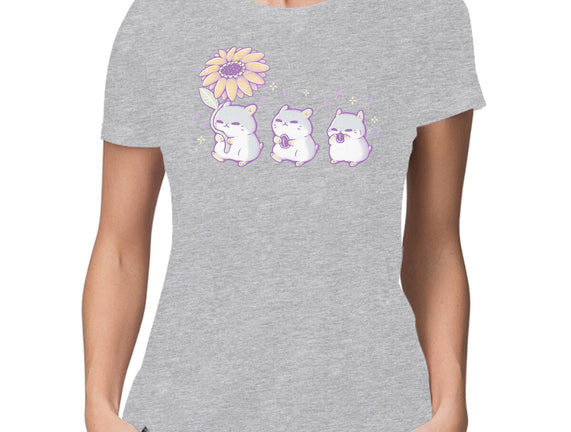 Cute Hamsters With Sunflower