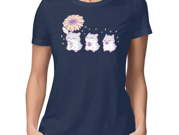 Cute Hamsters With Sunflower