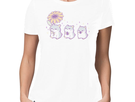 Cute Hamsters With Sunflower