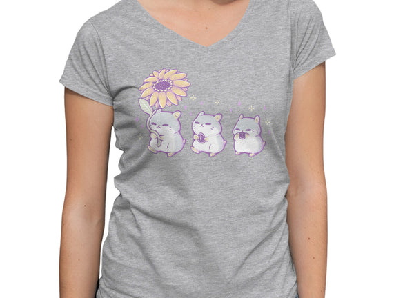 Cute Hamsters With Sunflower