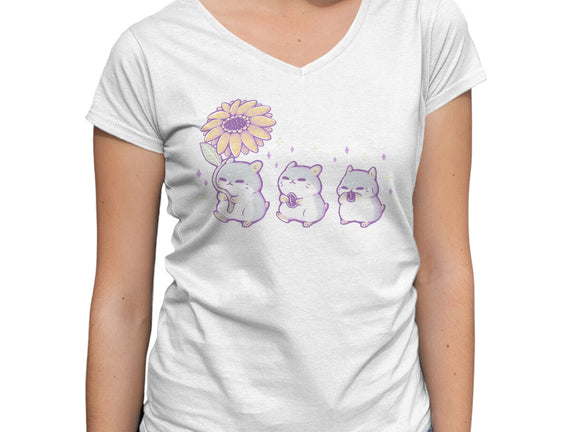 Cute Hamsters With Sunflower