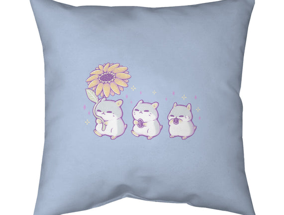 Cute Hamsters With Sunflower