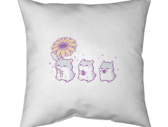 Cute Hamsters With Sunflower