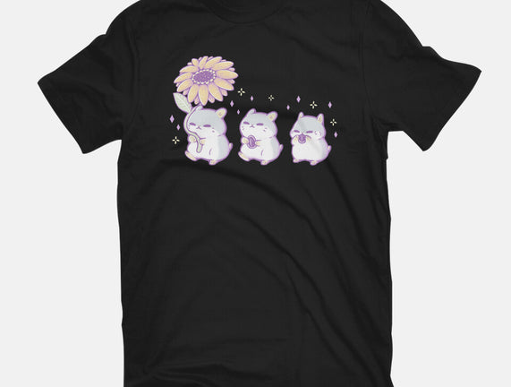 Cute Hamsters With Sunflower