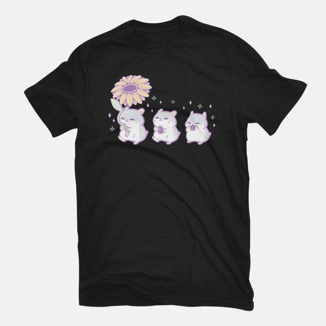 Cute Hamsters With Sunflower-Womens-Fitted-Tee-xMorfina